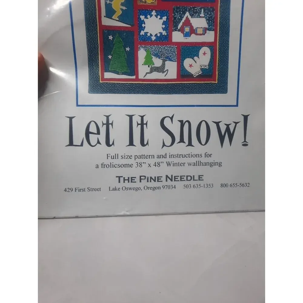 The Pine Needle Full Size Pattern Let It Snow 38x48 Winter Wallhanging